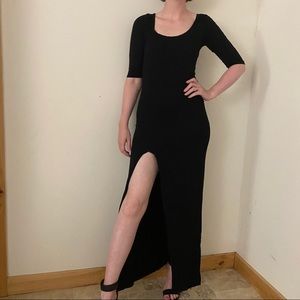 Black Maxi Dress with Slit